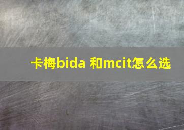 卡梅bida 和mcit怎么选